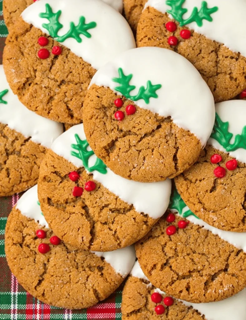 White Chocolate Dipped Ginger Cookies