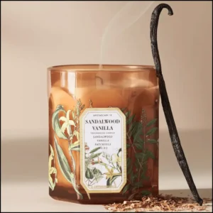 Woody Sandalwood Vanilla Small Glass Candle