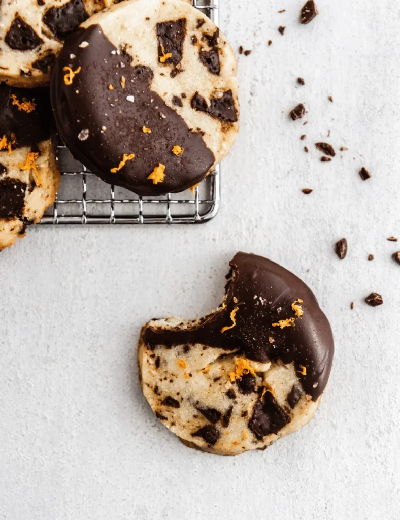 chocolate orange shortbread cookies