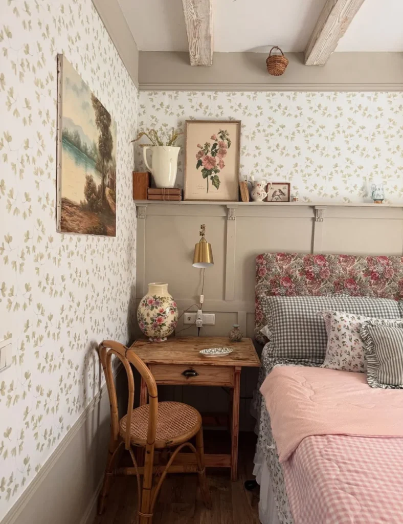 feminine cottage bedroom
