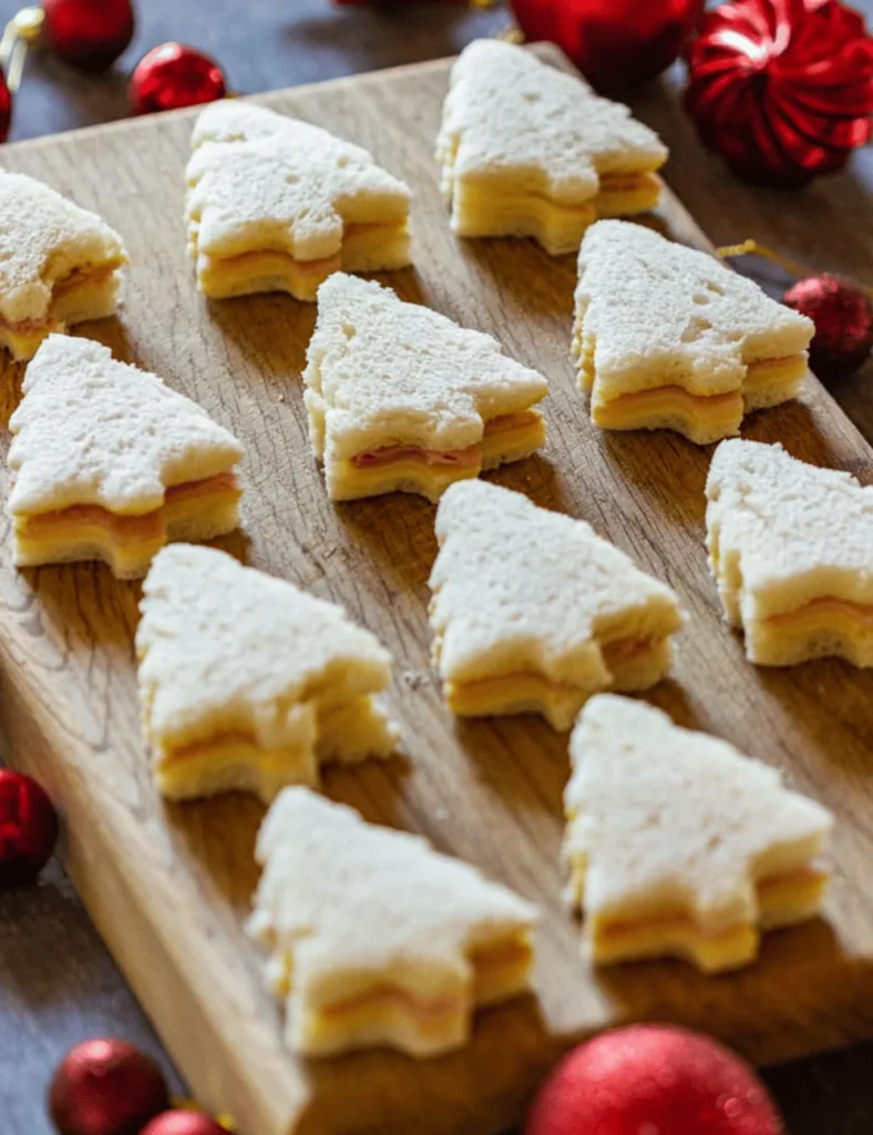 mini Christmas tree sandwiches
