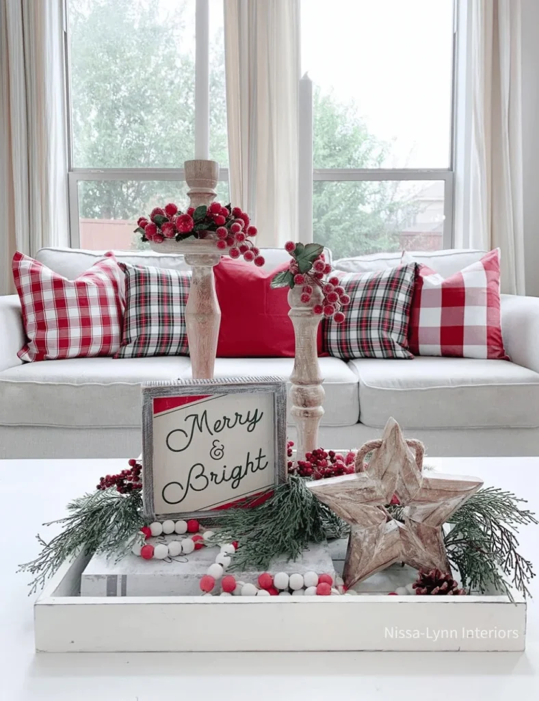 modern christmas coffee table decor