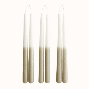sage green 6-pack Dip-Dye Taper Candles