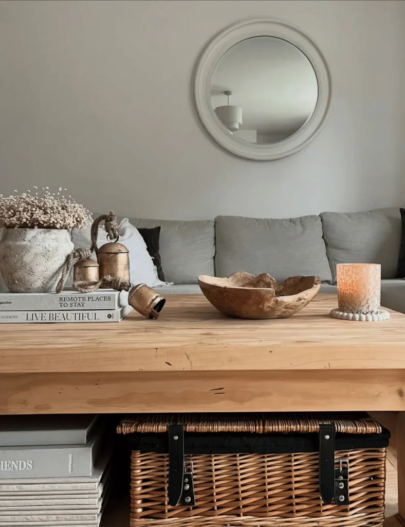 simple christmas coffee table decor