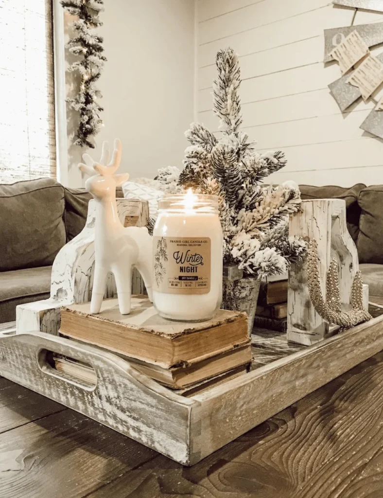 white washed christmas coffee table