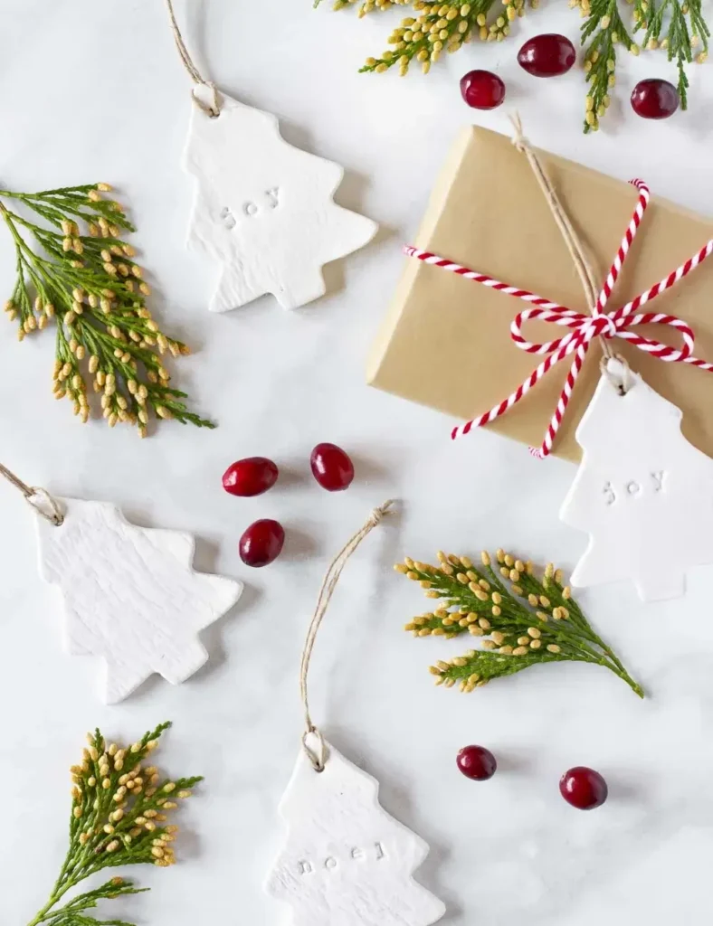 AIR DRY CLAY CHRISTMAS ORNAMENTS (2)