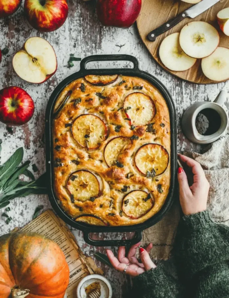 Autumn Focaccia with Apples, Sage, and Hot Honey