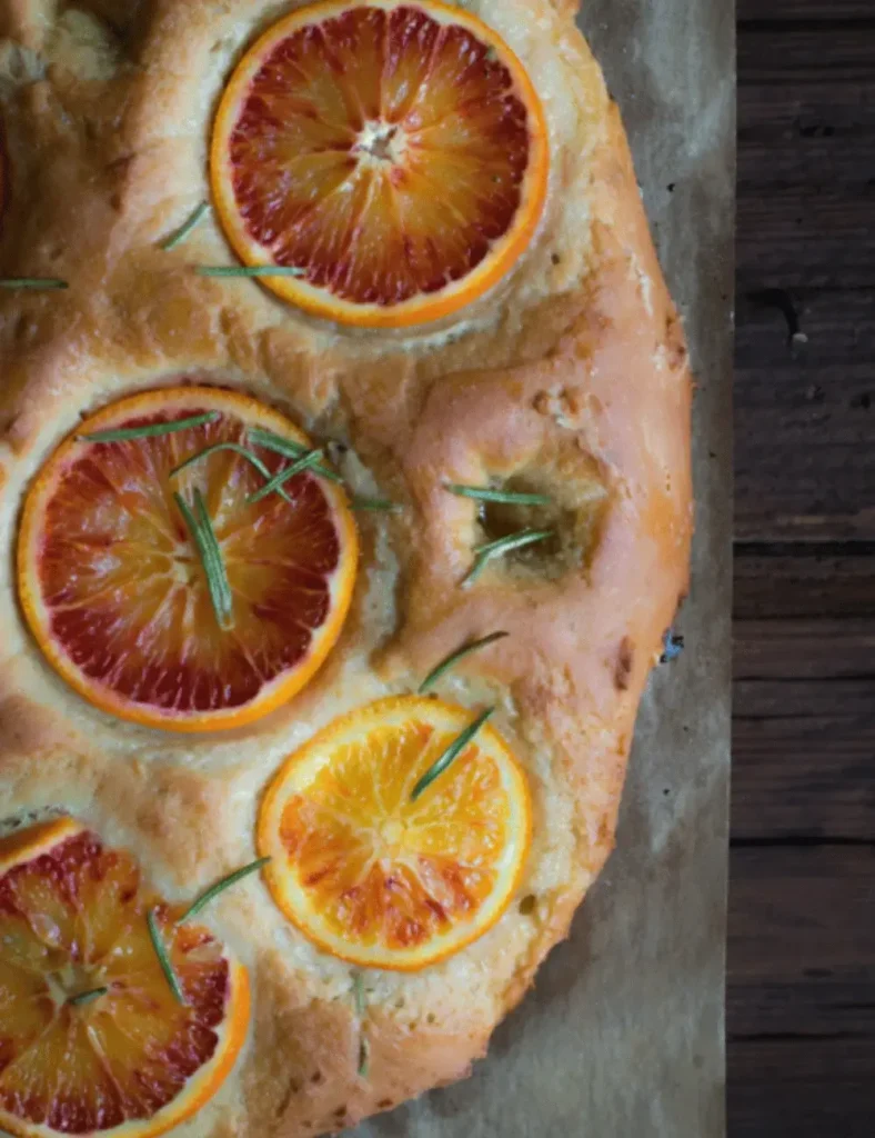 Blood Orange & Rosemary Sweet Focaccia