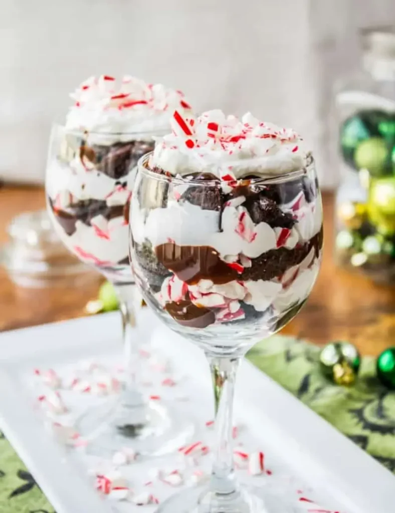 Candy Cane Brownie Trifle