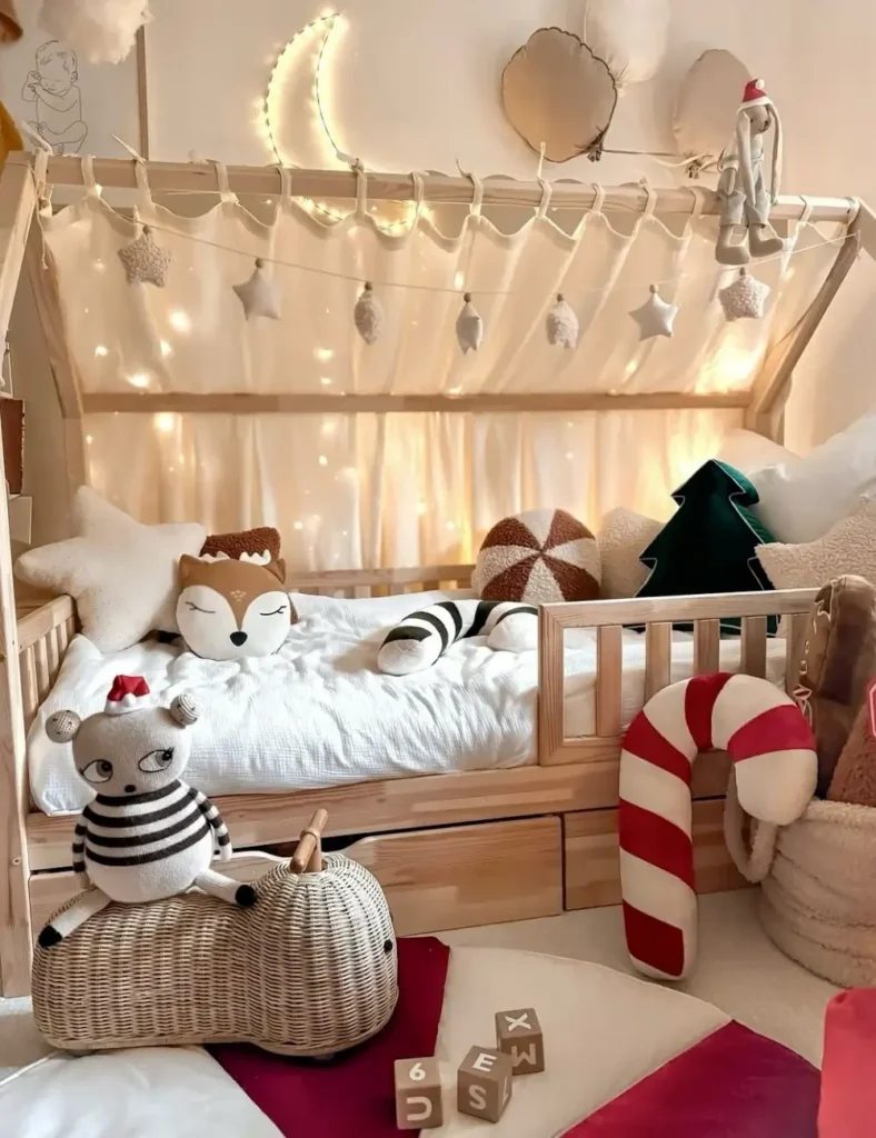 Christmas-Kids-Bedroom-Idea-with-fairy-lights