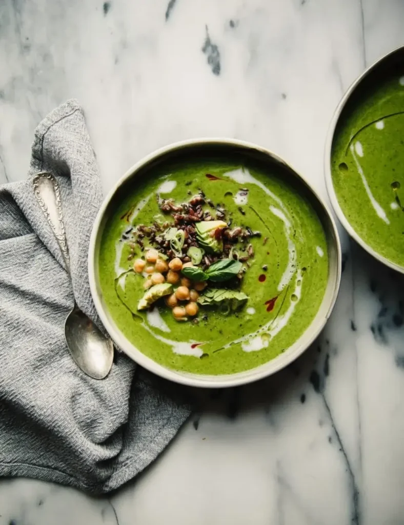 Coconut Green Soup with Celery, Kale & Ginger