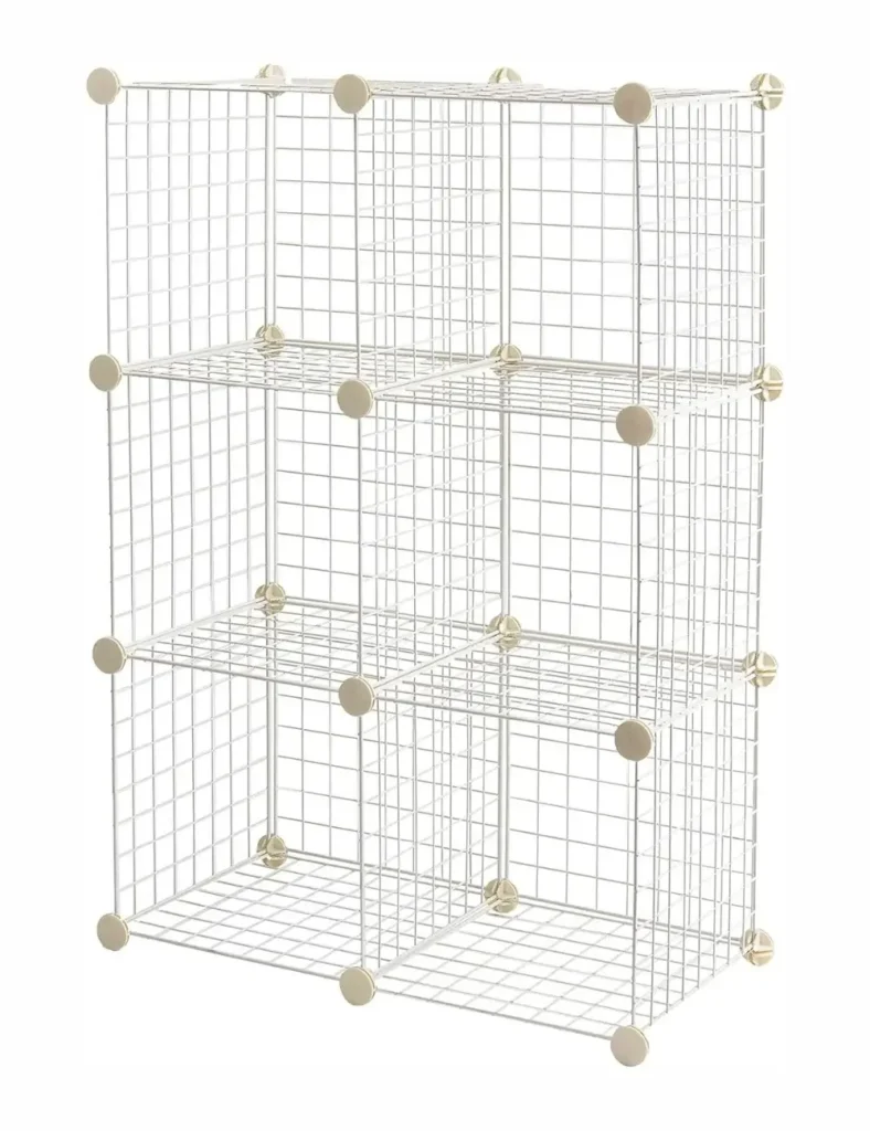 Cube Wire Grid Stackable Storage Shelves