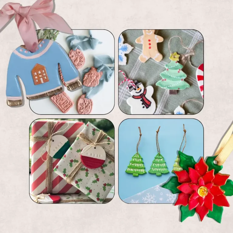 DIY Air Dry Clay Christmas Ornaments