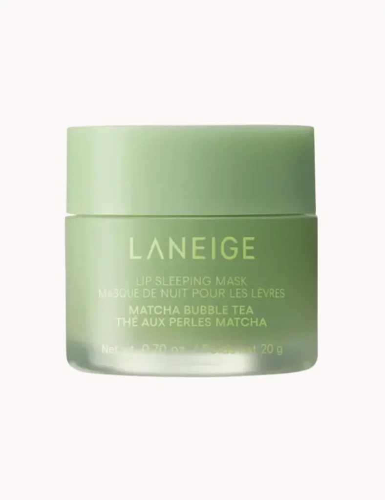 LANEIGE Lip Sleeping Mask Matcha Bubble Tea. Self-care basket ideas