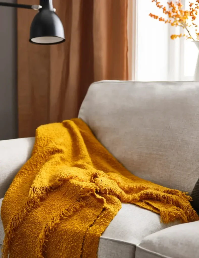 SANDBRODD Dark Yellow Throw, dark yellow