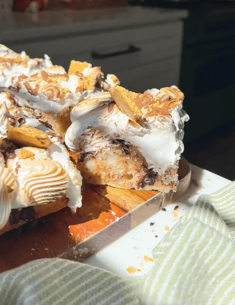 S'mores Focaccia with Swiss Meringue