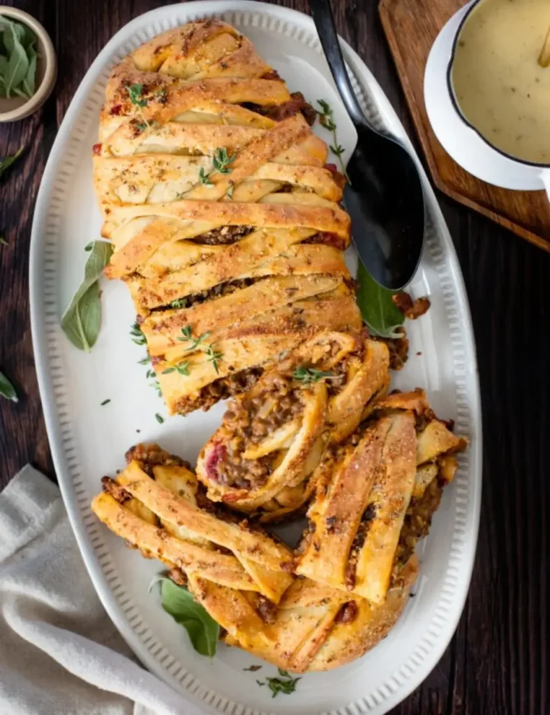 Vegan Thanksgiving Lentil Stromboli
