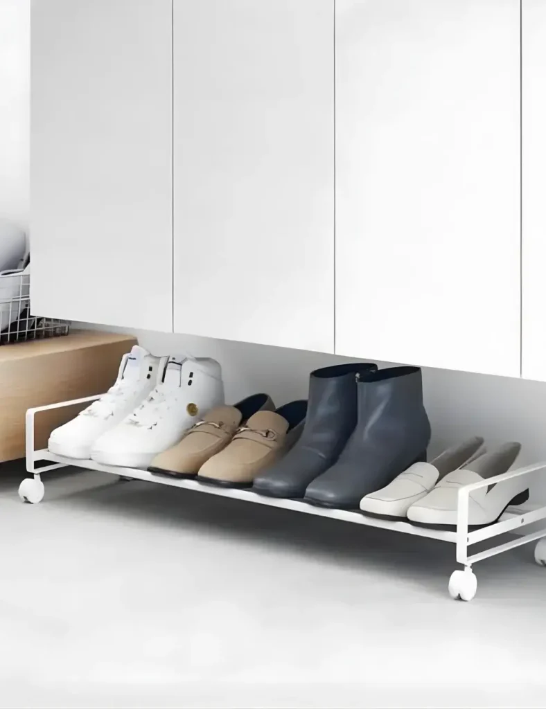 White Shoe Rack With Wheels