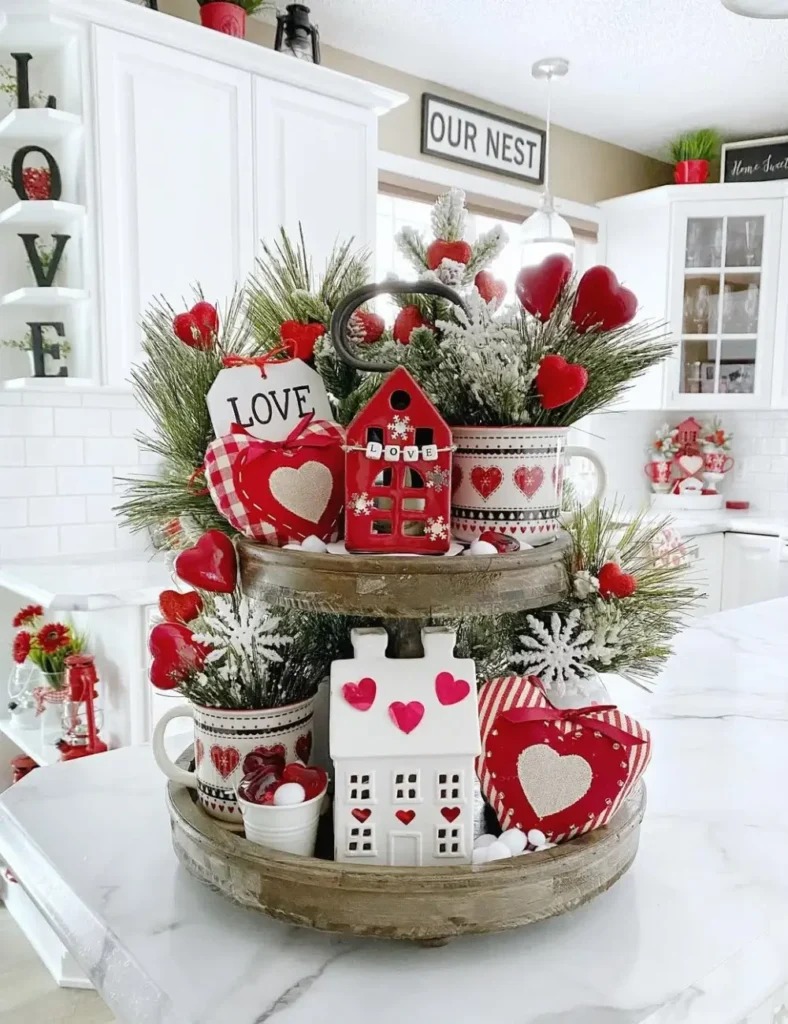 Classic Red & White Cottage Tray