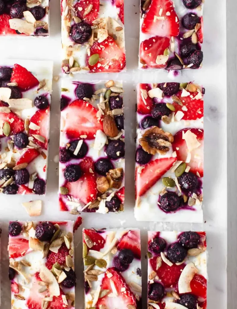 5 Ingredient Frozen Yogurt Bars. No-Bake Valentine's Day Desserts