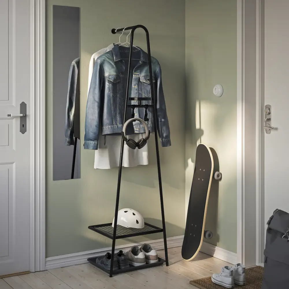 ÄLGANÄS Clothes rack with shoe storage,