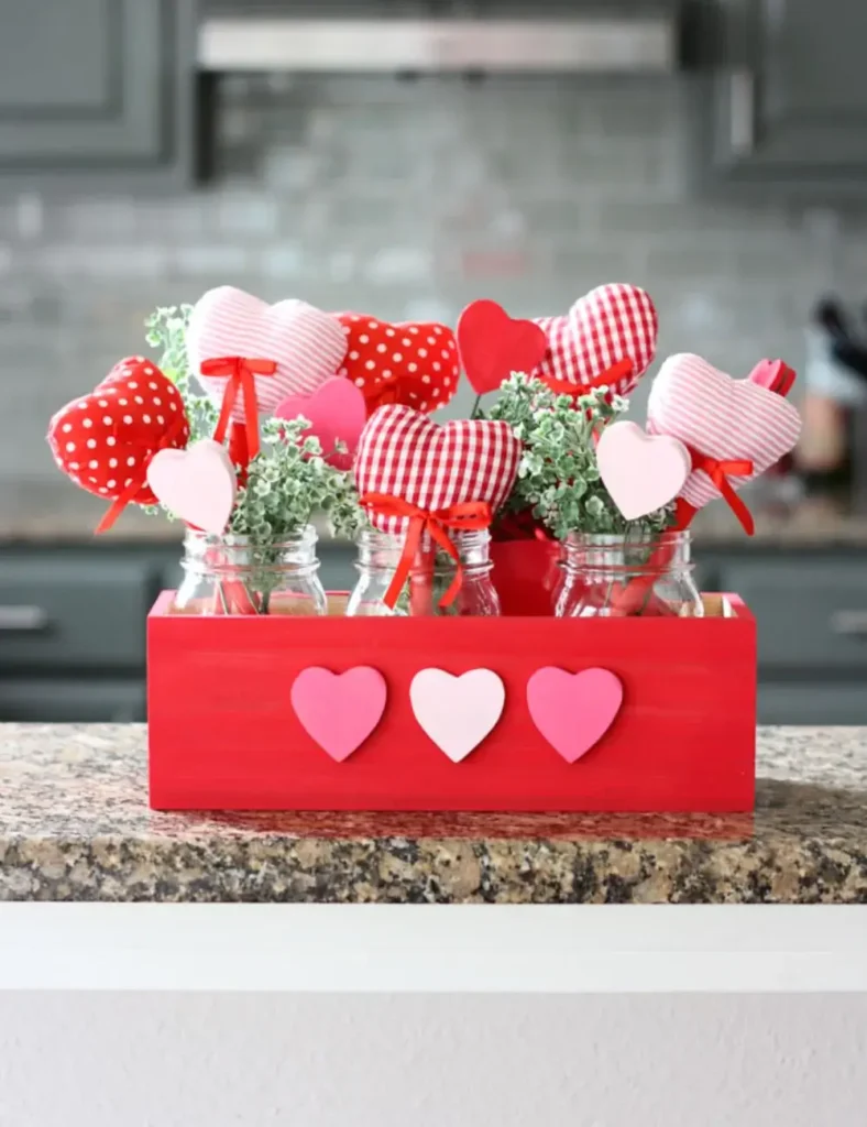 DIY Valentine Heart Bouquet. Valentine's Day Craft Ideas
