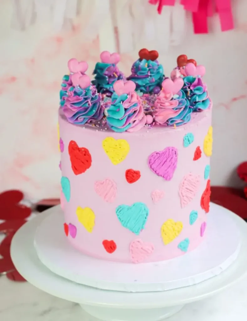 Embroidered Hearts Cake. Valentine’s Day Cake Recipes