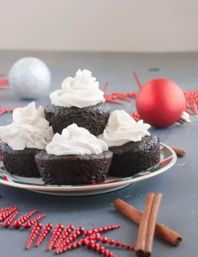 Gluten-free Vegan Chocolate Gingerbread Cupcakes. vegan Christmas cupcake recipes