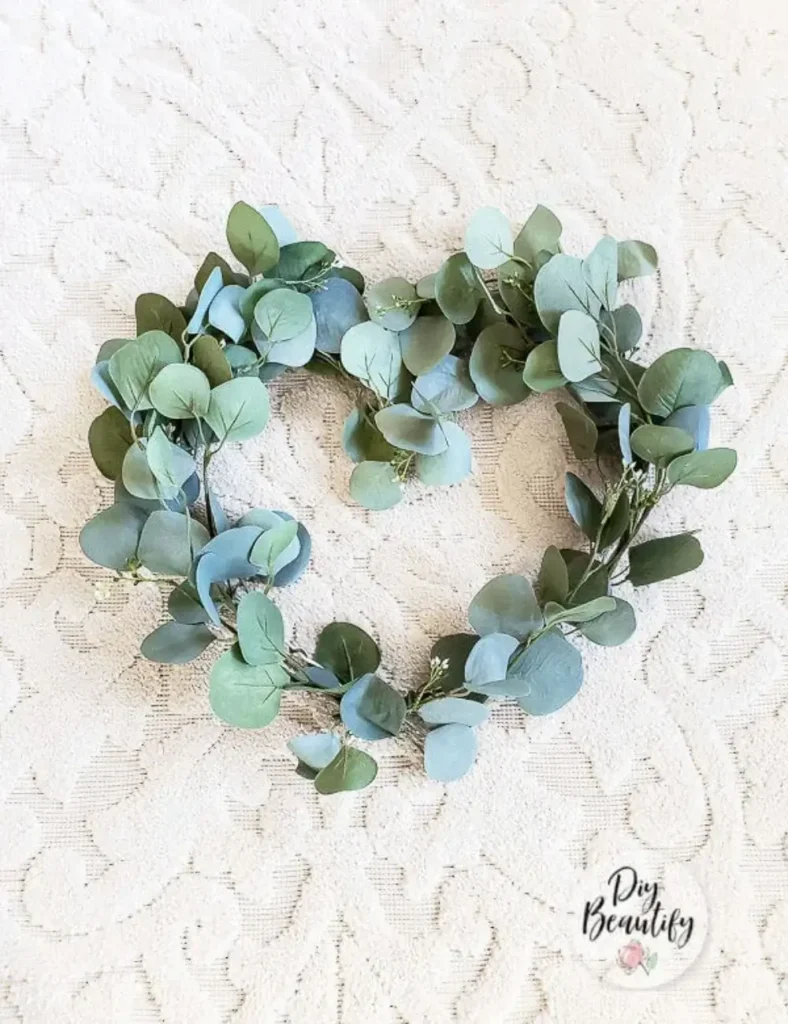 Heart-Shaped Eucalyptus Wreath. DIY Valentine's Day Wreath Ideas