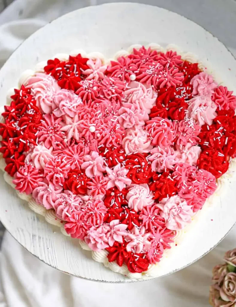 Heart-Shaped Valentine’s Day Cake