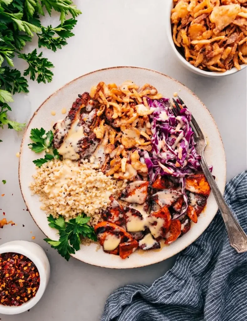 Hot Honey Chicken Bowl. Grain Bowl Recipes