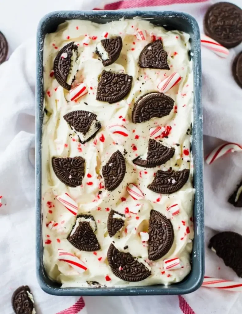 No-Churn Oreo Peppermint Ice Cream