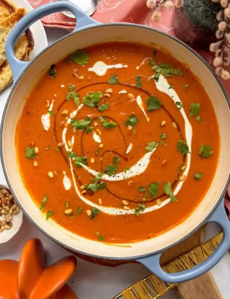 Roasted Butternut Squash and Red Pepper Soup. Christmas Soup Recipes
