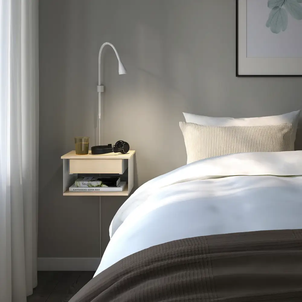 STOMSÖ Wall-mounted bedside table. IKEA Storage Must-Haves