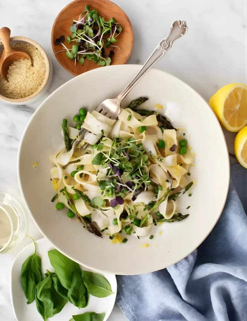Tagliatelle with Asparagus & Peas
