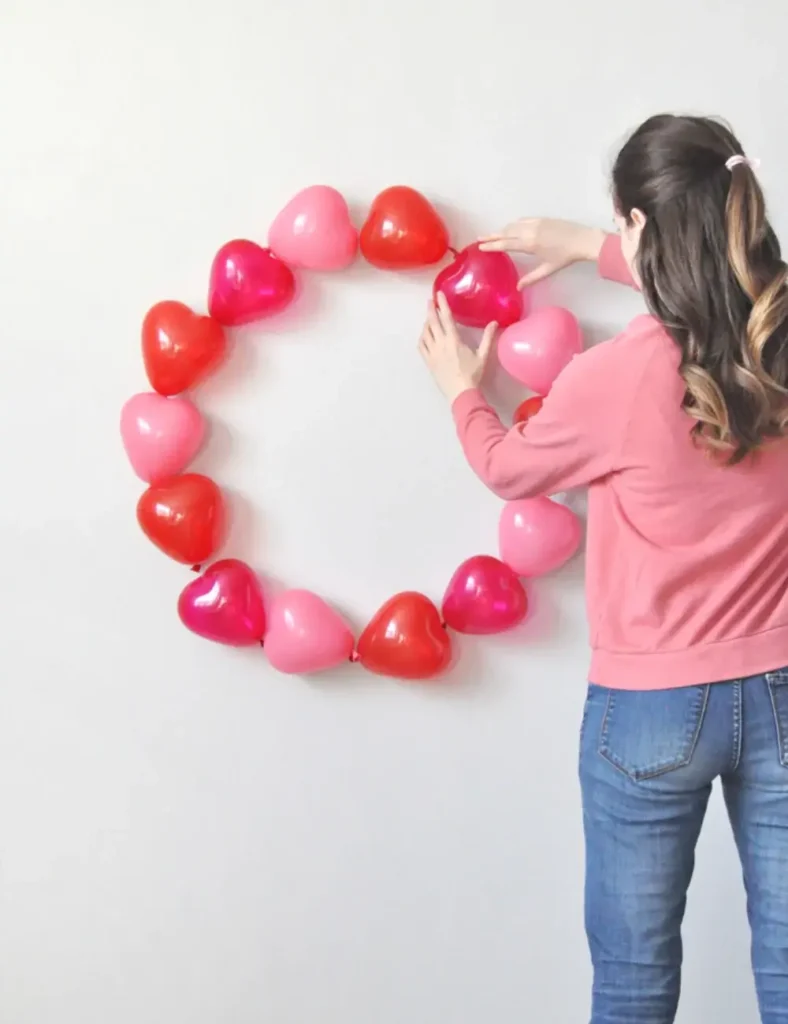 Valentine’s Day Balloon Wreath