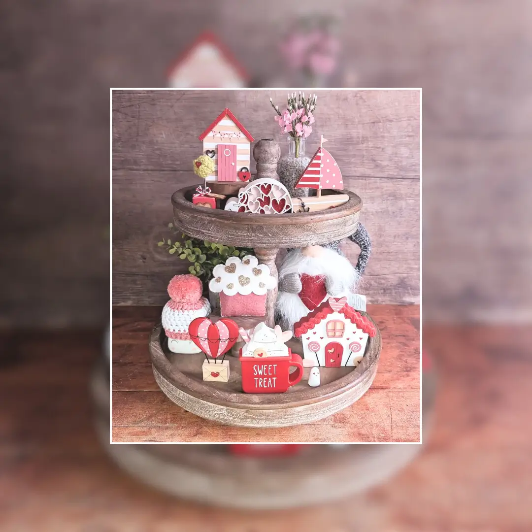 Valentine's Day Tiered Tray Decor Ideas