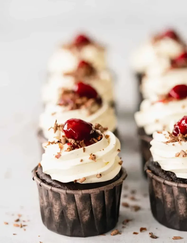Vegan Black Forest Cupcakes. vegan Christmas cupcake recipes