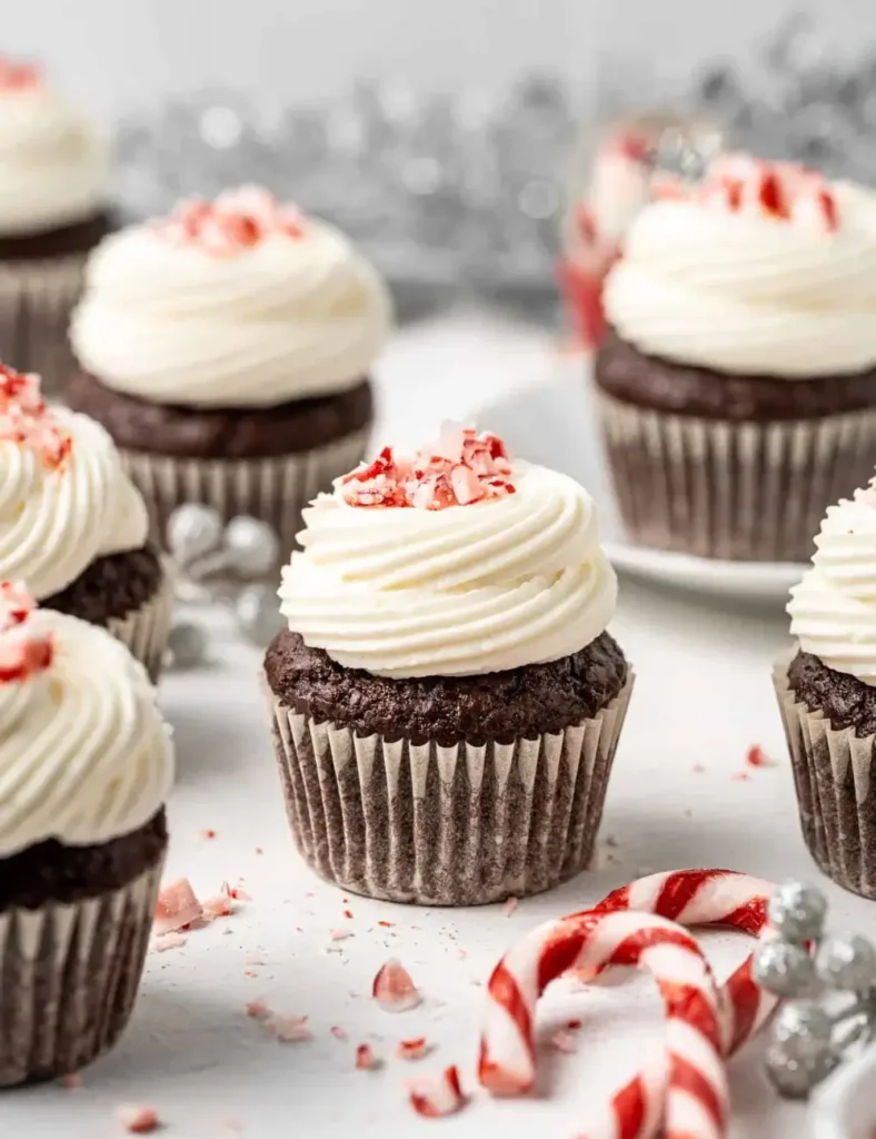 Vegan Chocolate Peppermint Cupcakes. vegan Christmas cupcake recipes