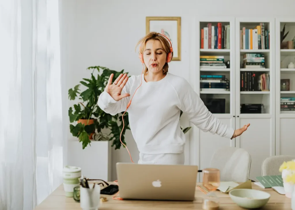 Woman Working Out at Home