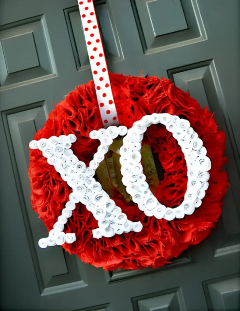 XO_ Wreath. DIY Valentine's Day Wreath Ideas