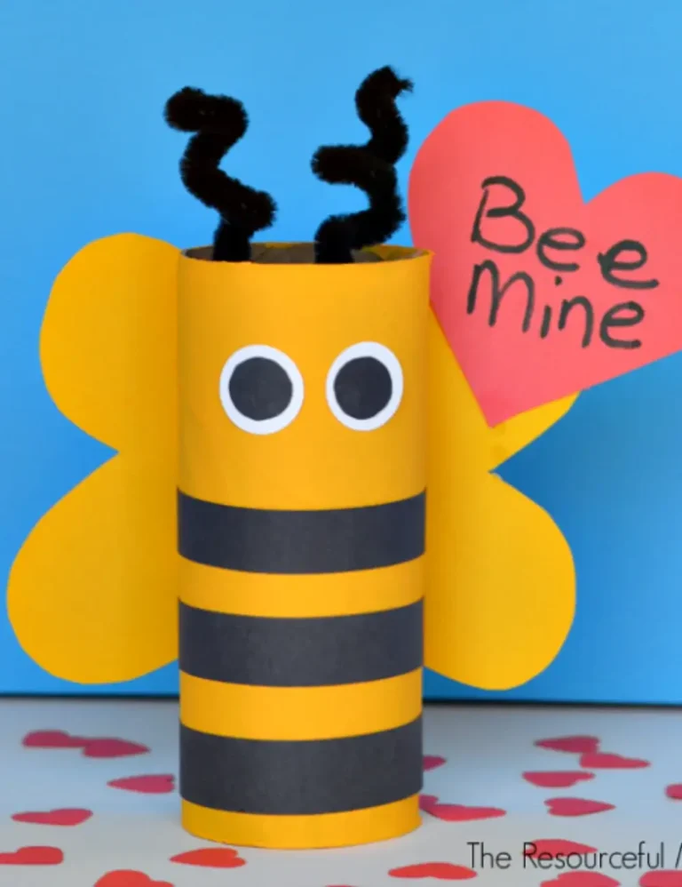 Bee-Mine-Valentine-Day-Craft.-Valentines-Day-Toilet-Paper-Roll-Crafts-768x998