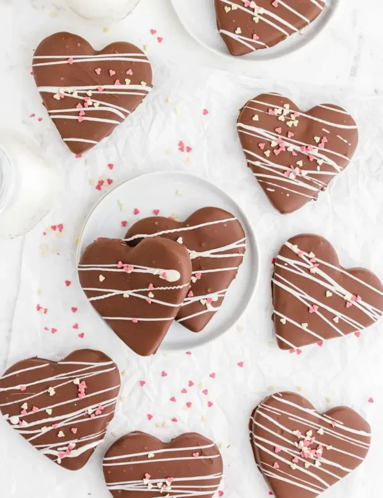 Chocolate Covered Peanut Butter Hearts. Heart-Shaped Recipes