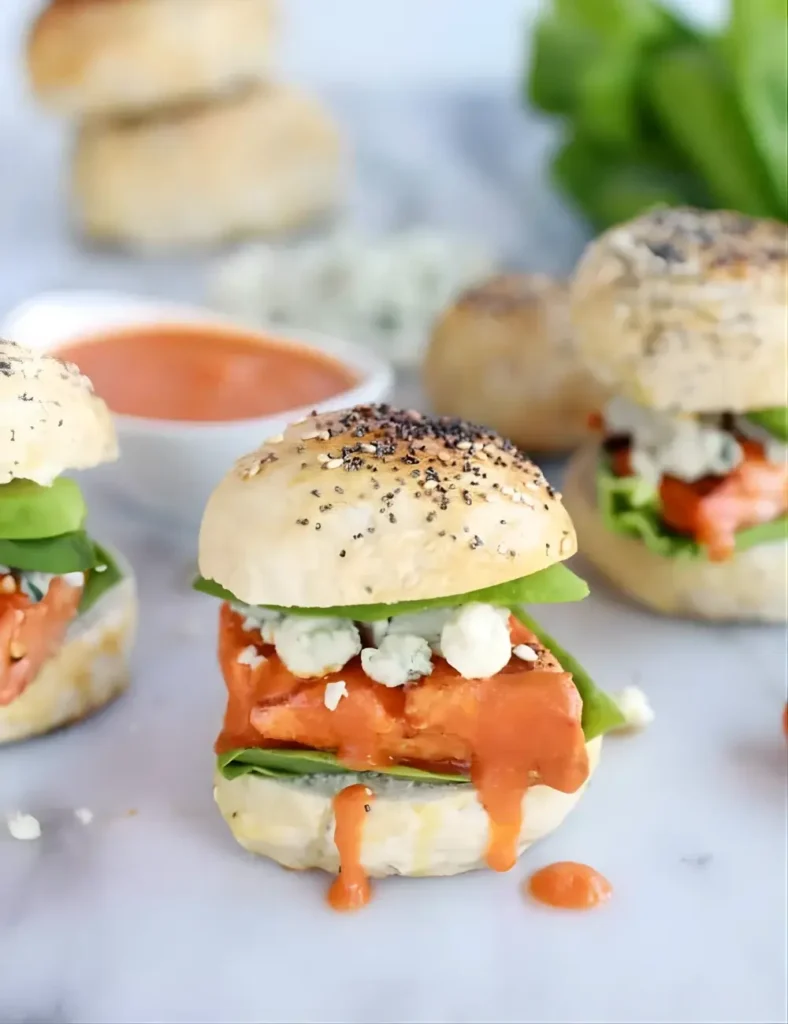 Crispy Buffalo Style Salmon Sliders. slider recipes