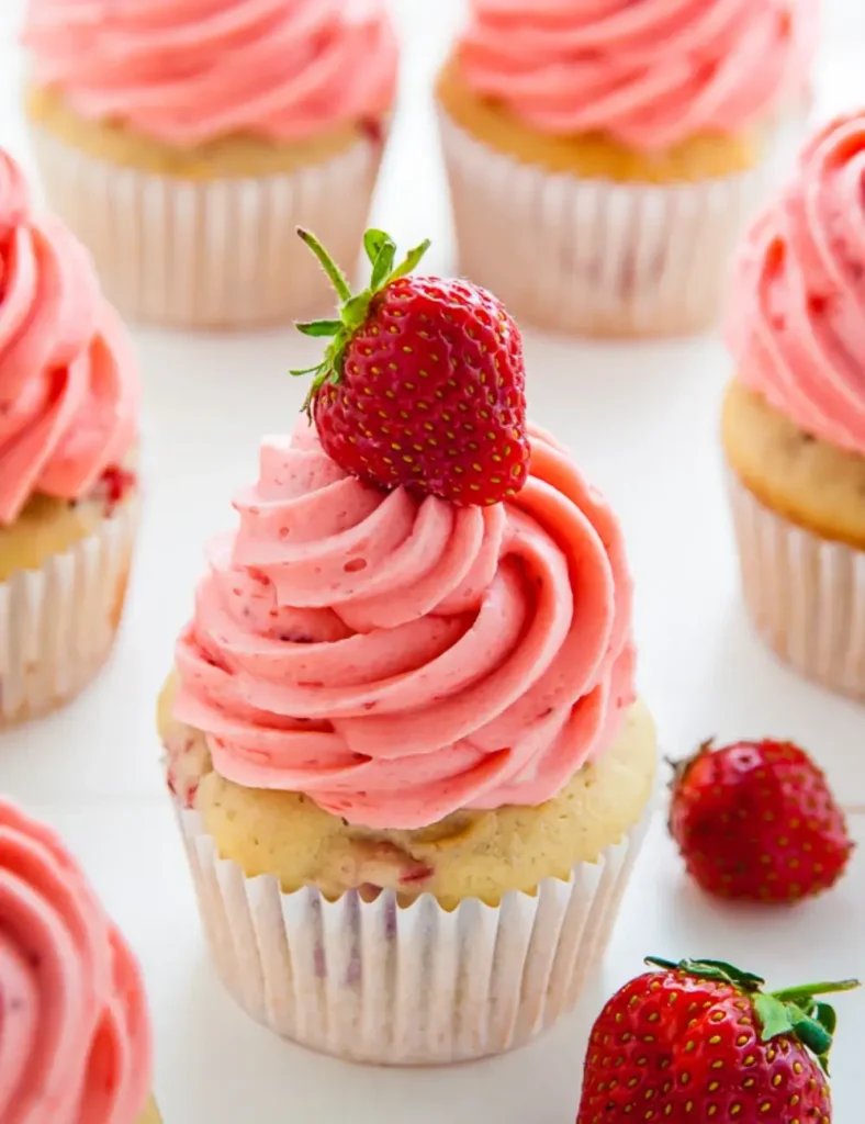 Fresh Strawberry Cupcakes. Strawberry Dessert Recipes