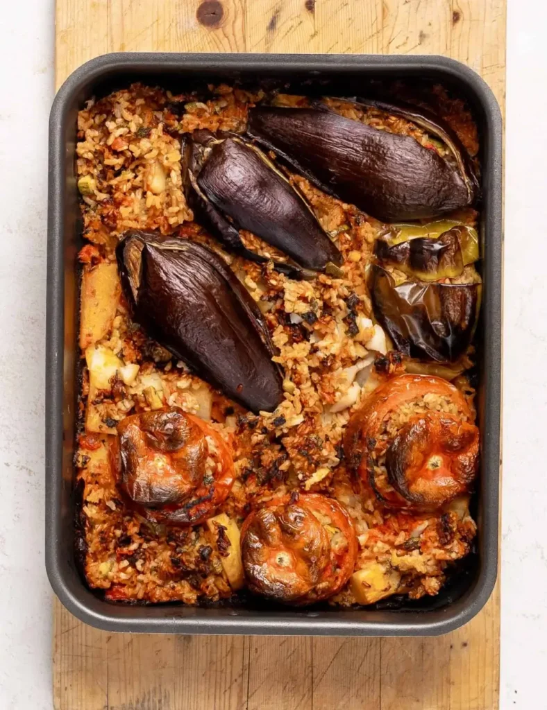 Gemista recipe (Greek Stuffed Tomatoes and Peppers with rice)