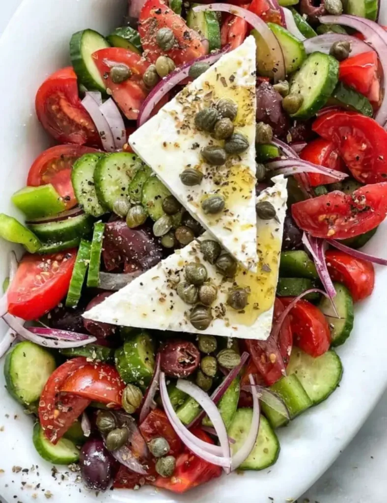 Horiatiki (Traditional Greek Salad)Greek Side Dishes