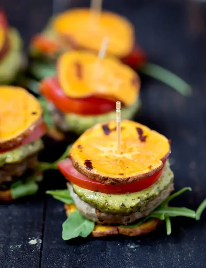 Pesto Turkey Burger Sliders on Sweet Potato Buns. slider recipes