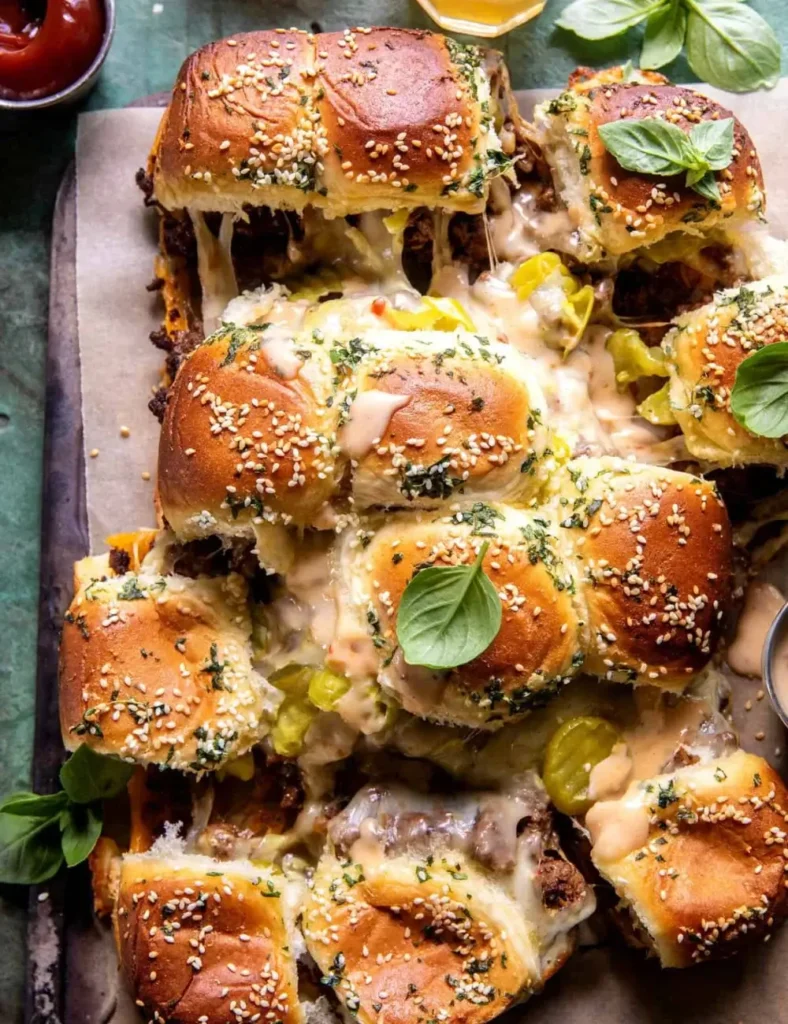 Pull Apart Cheeseburger Sliders