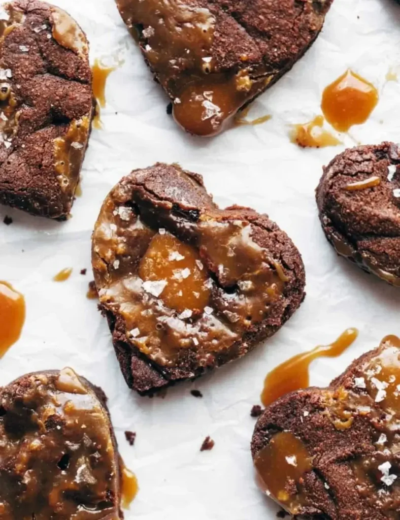 Salted Caramel Brownies. Heart-Shaped Recipes
